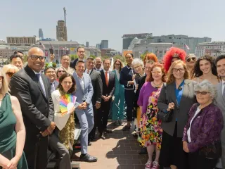 SF leaders wear Pride on their sleeves at flag raising event 